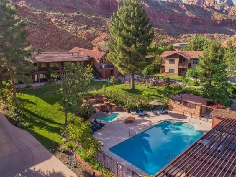 Aerial view of Cliffrose Springdale by Hilton - Zion National Park lodging