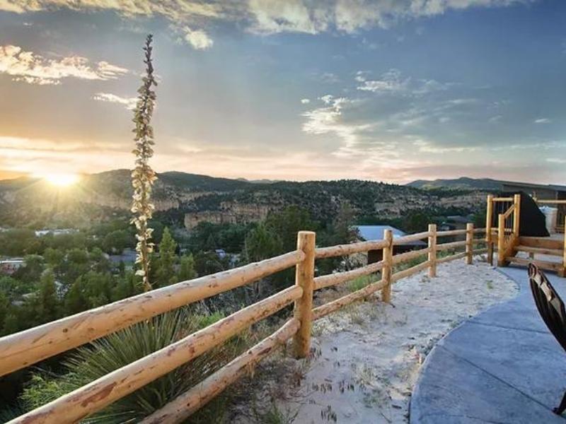 View from a yurt at East Zion Resort glamping