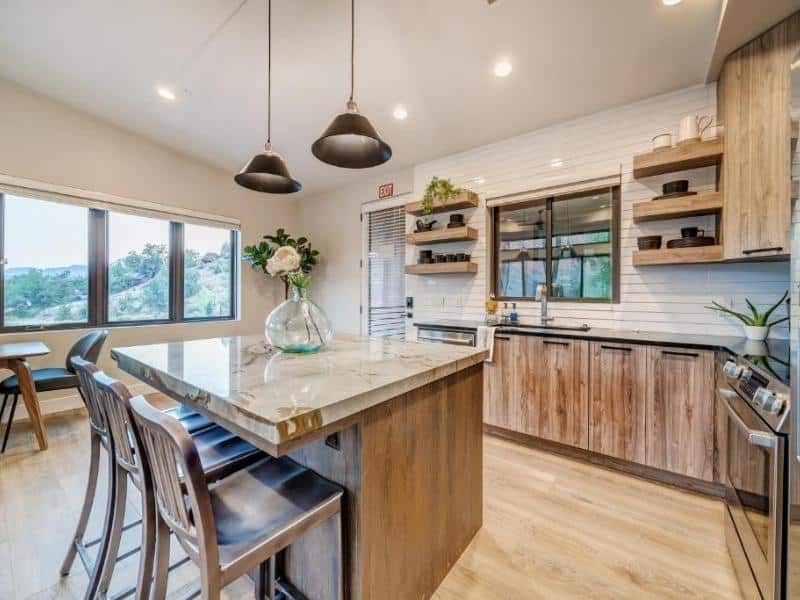 Kitchen in a La Fave Luxury Rental in Springdale, UT - 1.5 miles from Zion National Park entrance.