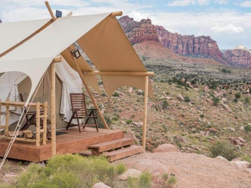 Canvas tent lodging at Under Canvas Zion near Zion National Park