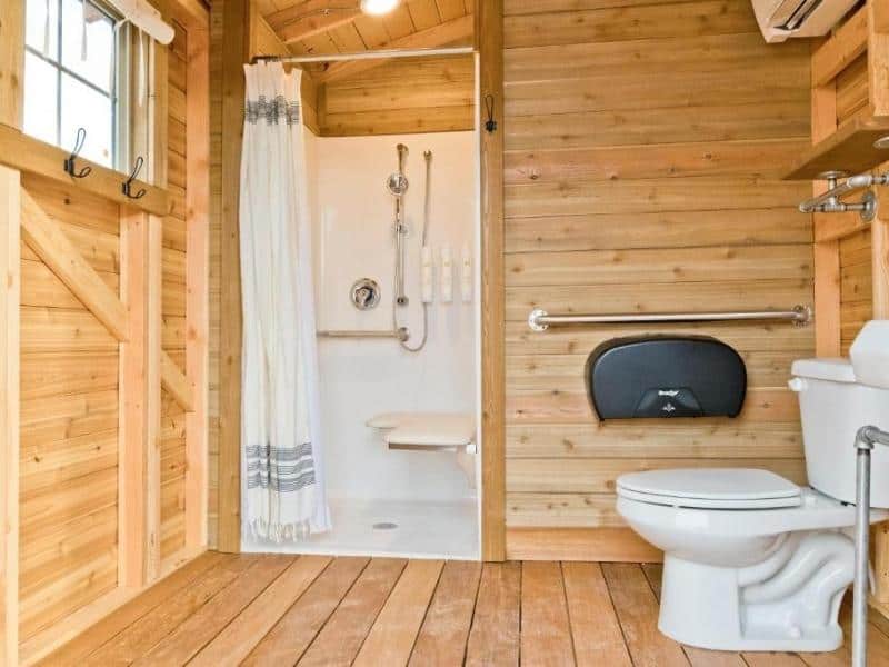 Communal bathroom at Zion Wildflower. Glamping near Zion National Park