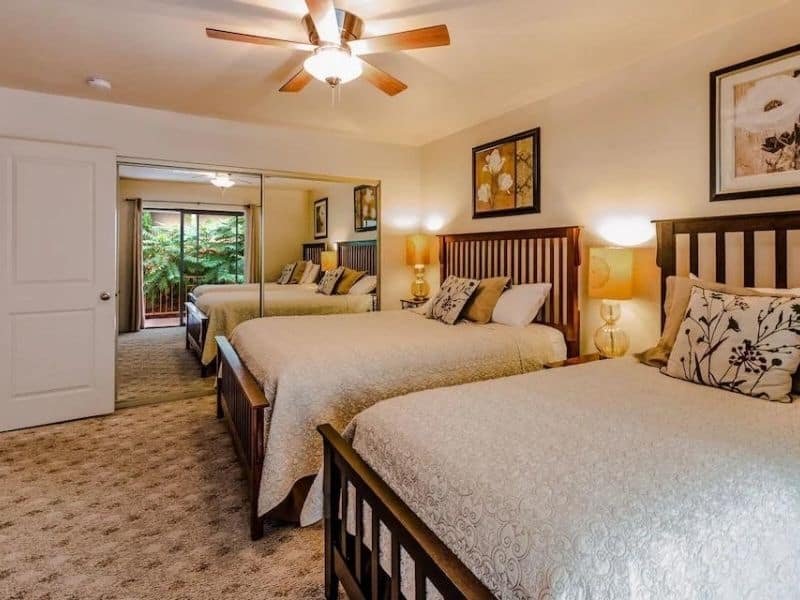 Bedroom with 2 queen beds at Tuscan Suite 3 at Vista Ridge in Sedona