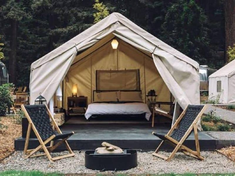Glamping tent at AutoCamp Russian River, CA