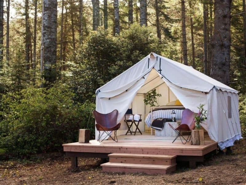 Glamping tent at Mendocino Grove - Bay Area Glamping Spots