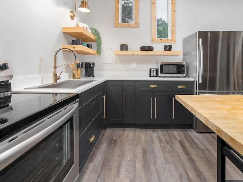 Modern kitchen at cabin rental near Turner Falls, OK