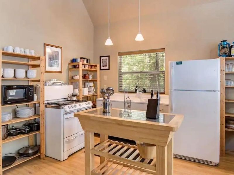Kitchen at Yosemite Cabin Rental 7S Wawona Chalet