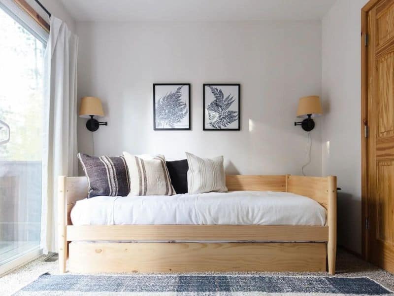 Extra guest bed in room at Big Bear CA vacation rental