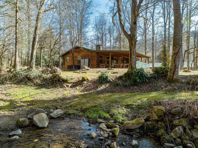 Wood cabin on a creak near Gatlinburg TN