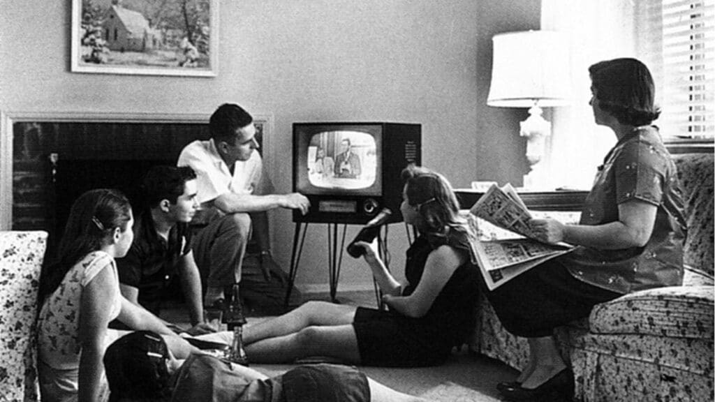 Family Around Television